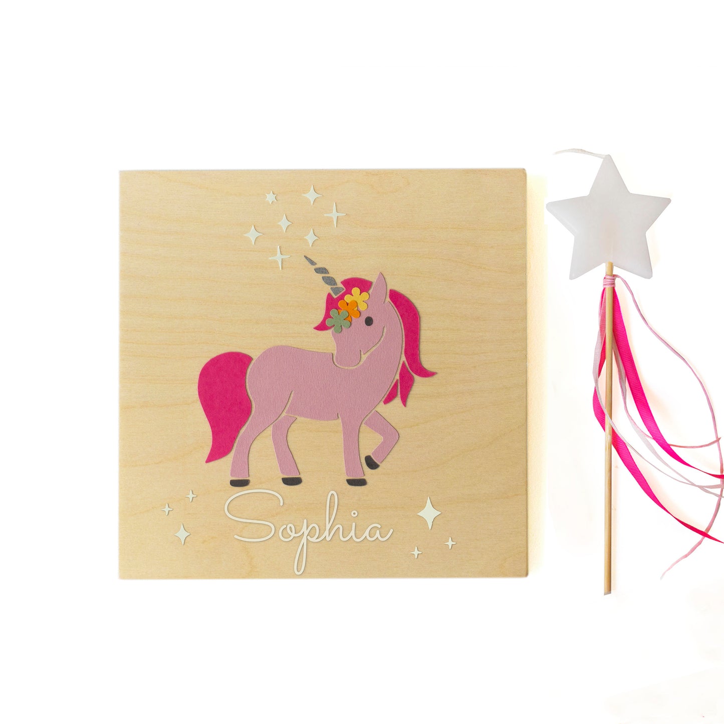 Magic wand lamp and unicorn painting