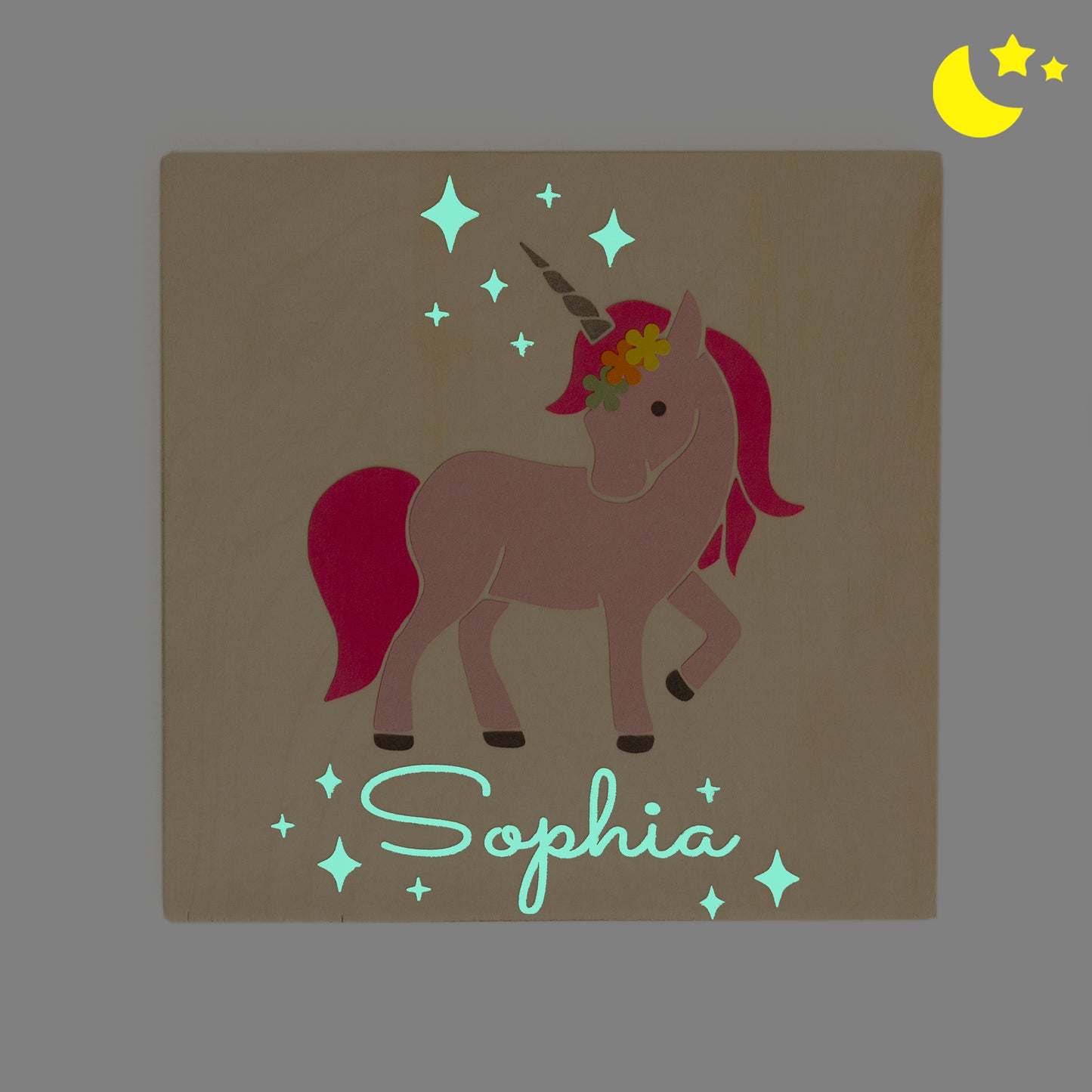 Magic wand lamp and unicorn painting