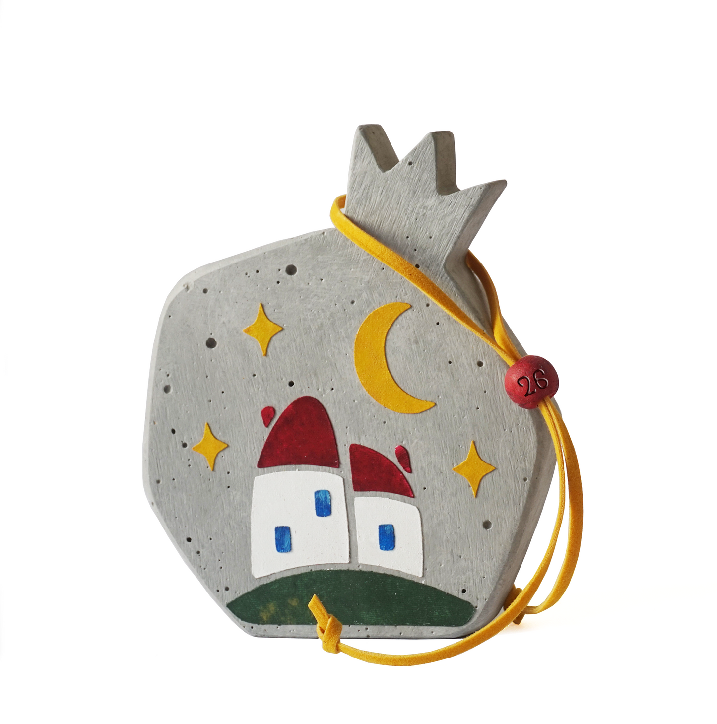 Τσιμεντένιο ρόδι με σπιτάκια, γούρι 2026