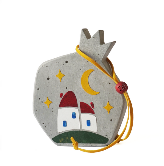 Τσιμεντένιο ρόδι με σπιτάκια, γούρι 2026