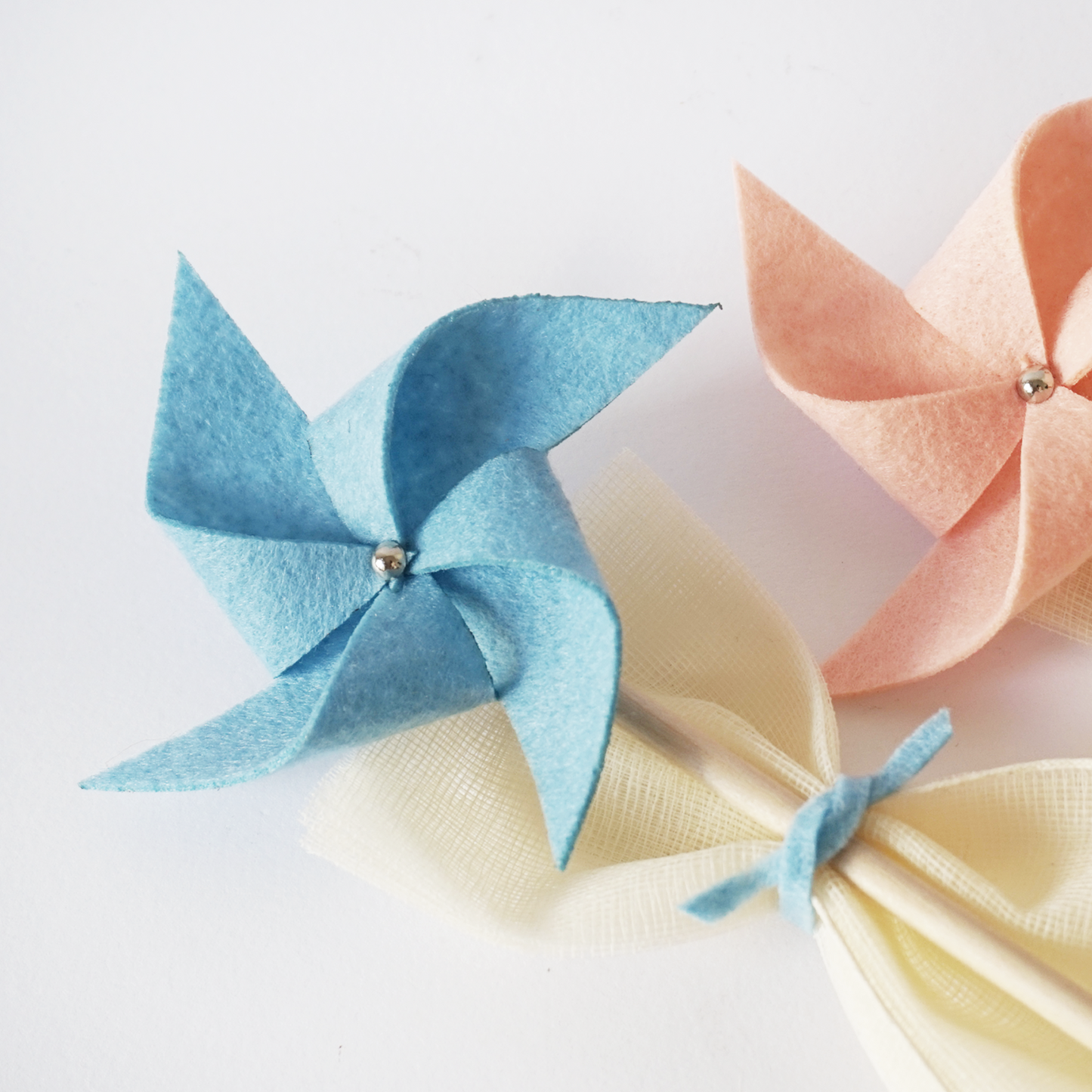 pinwheel baptism favor pastel blue for boy