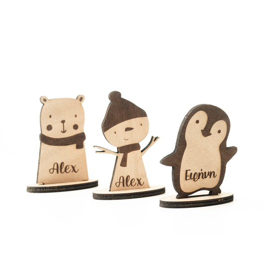 Personalized wooden table ornament