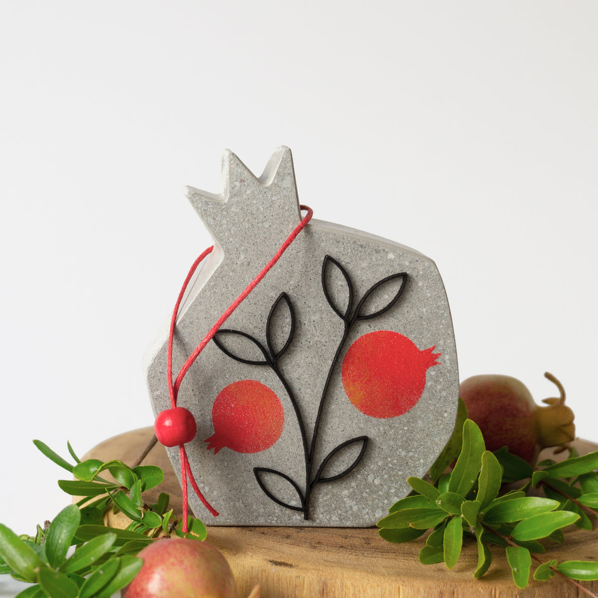 τσιμεντένιο ρόδι 2027 γκρι ροδιά concrete ornament Christmas 
