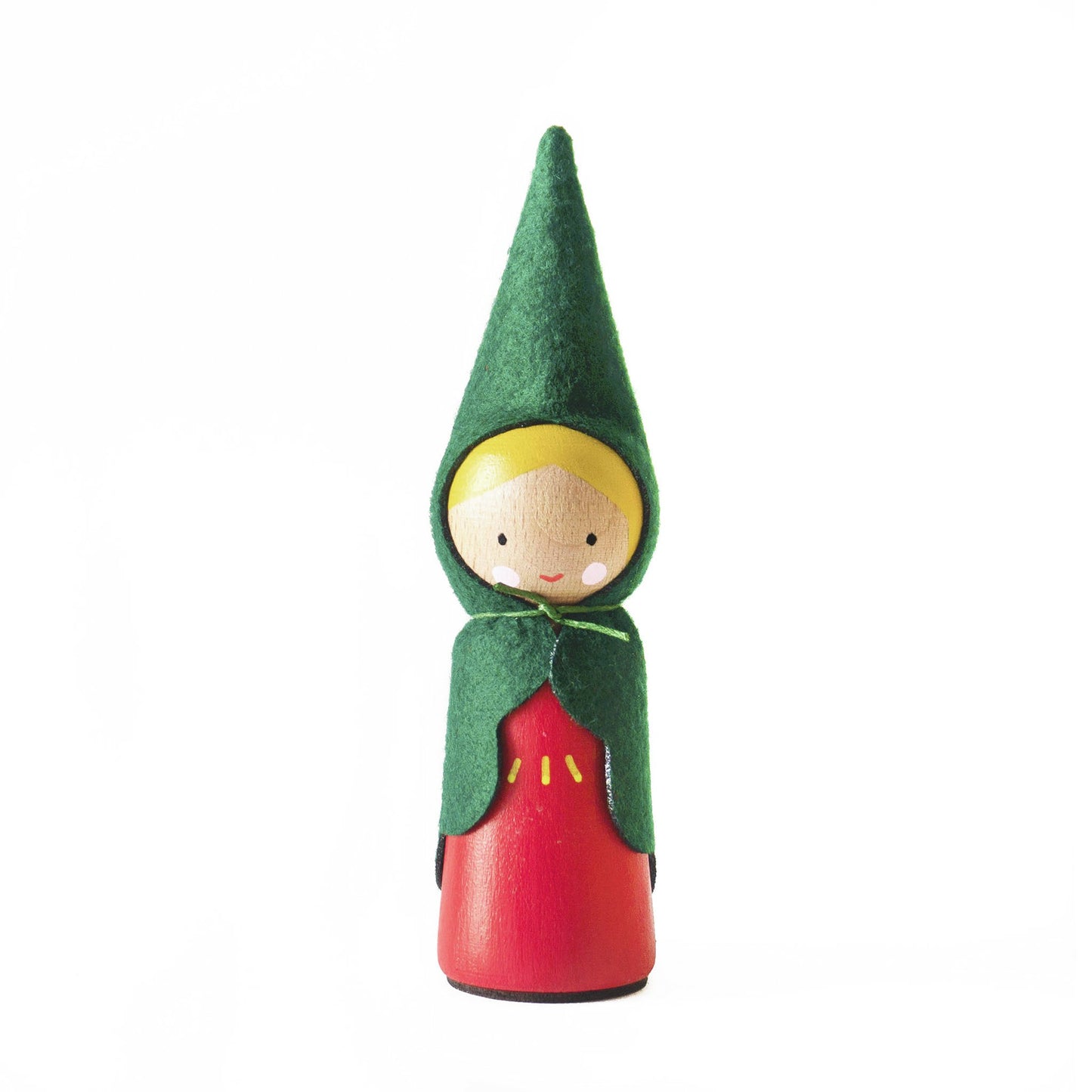 Wooden elf with name - girl - 13 cm