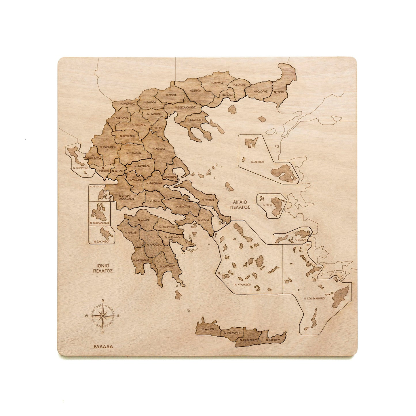 Χάρτης Ελλάδας ξύλινος