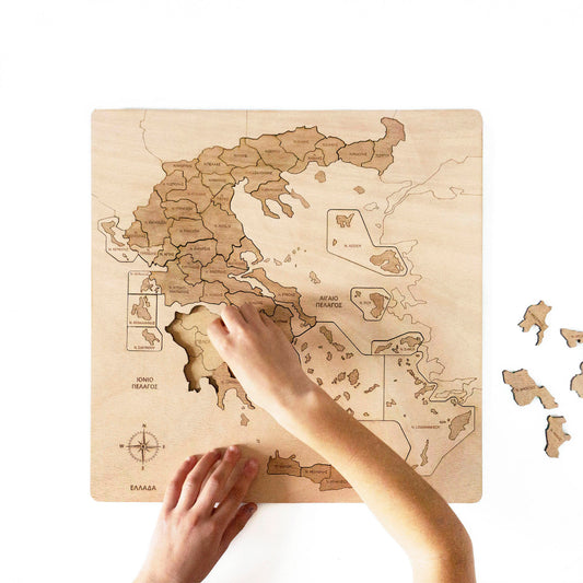 Ξύλινο παζλ χάρτης της Ελλάδας
