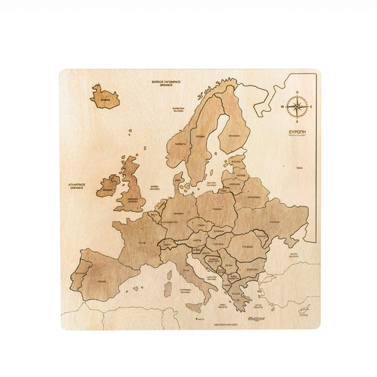 Ξύλινο παζλ χάρτης της Ευρώπης