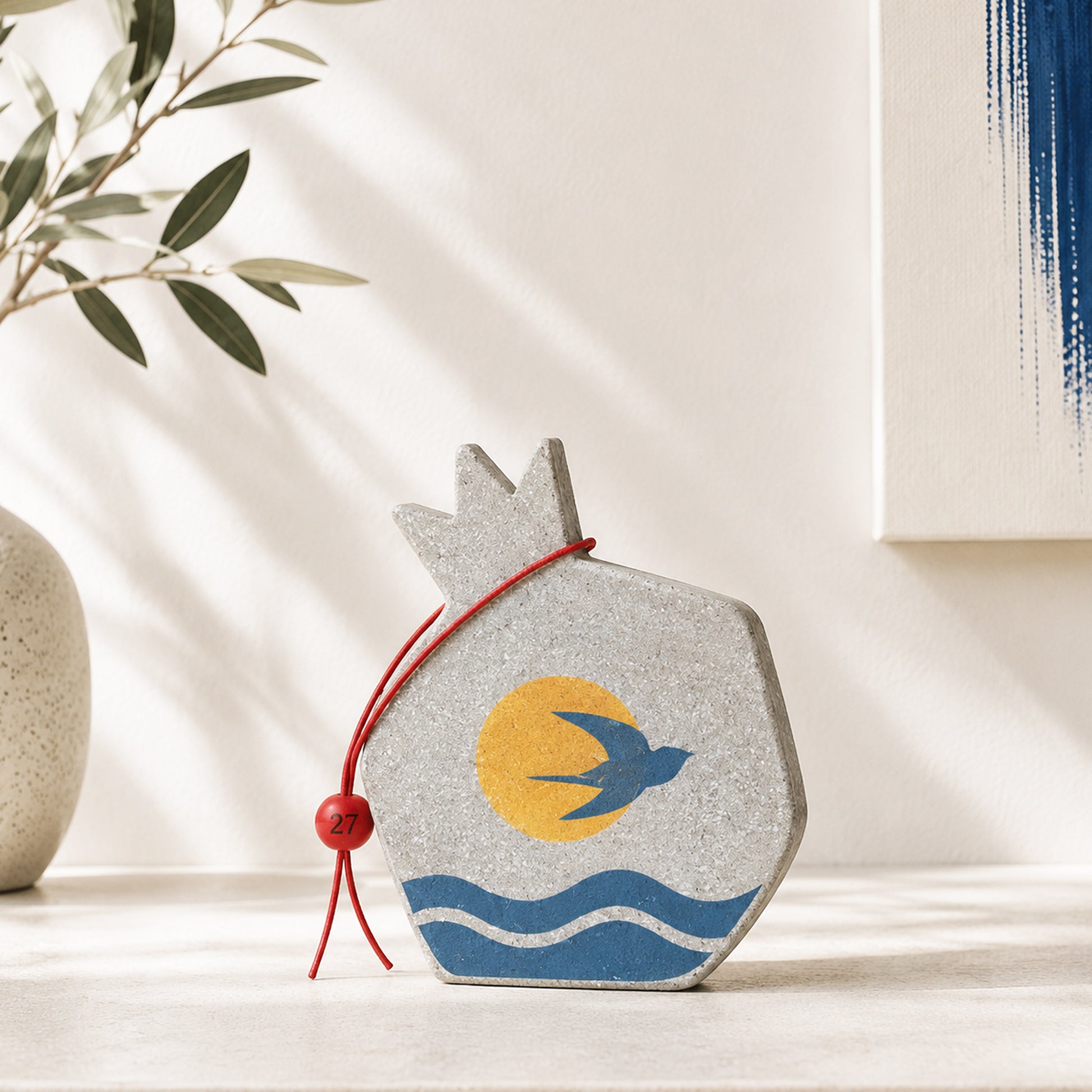 τσιμεντένιο ρόδι 2027 χελιδόνι γούρι concrete ornament Christmas